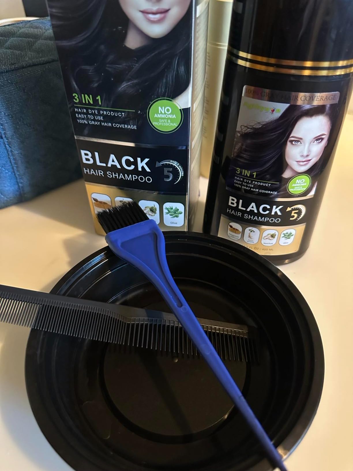 Instant Black Hair Shampoo, 3 in 1 Natural Hair Dye Romania | Ubuy