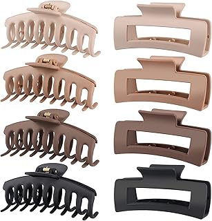 COPLA 8Pcs Large Claw Clips for Thick Hair | Premium Quality Large Hair clips for Thick Hair| 4.3-inch Nonslip Matte Color Hair Claw Clips| Stylish Design with Gift Box