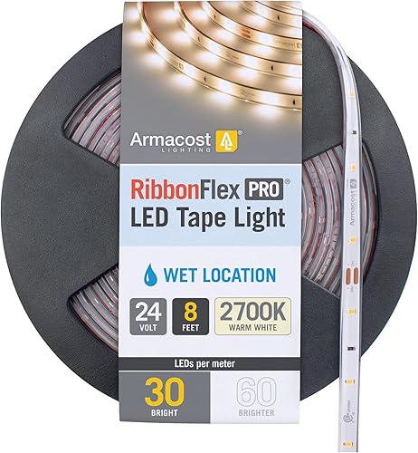 Armacost Lighting RibbonFlex Pro 134410 - Cinta de luz blanca cálida (2700 K), 30 LEDsM, 8.2 ft, 24 V