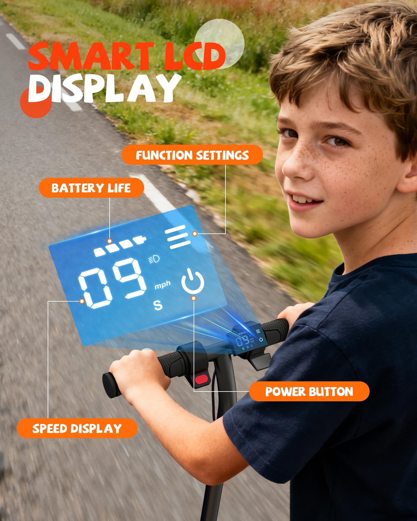 Maxshot Electric Scooter, 8.5" /10" /14" Tire, 16/19/22 Mph Top Speed, 12/16/21/27/28/49/50 Miles Long Range, Folding Escooter for Adults and Kids with Seat Bag, Dual Braking, Dual Suspension, App