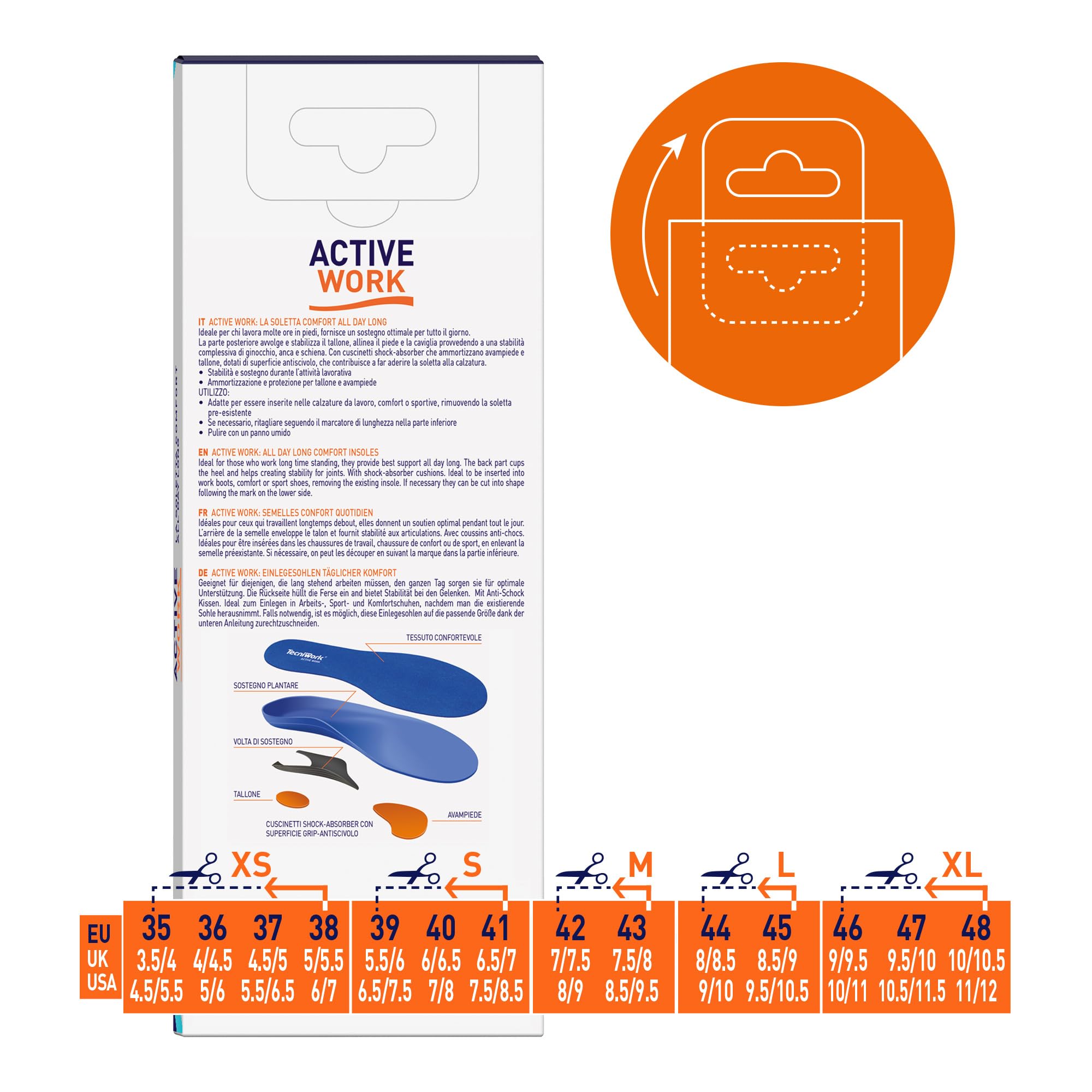 Active Work – komfort All Day Long – 1 para M 42/43 EU
