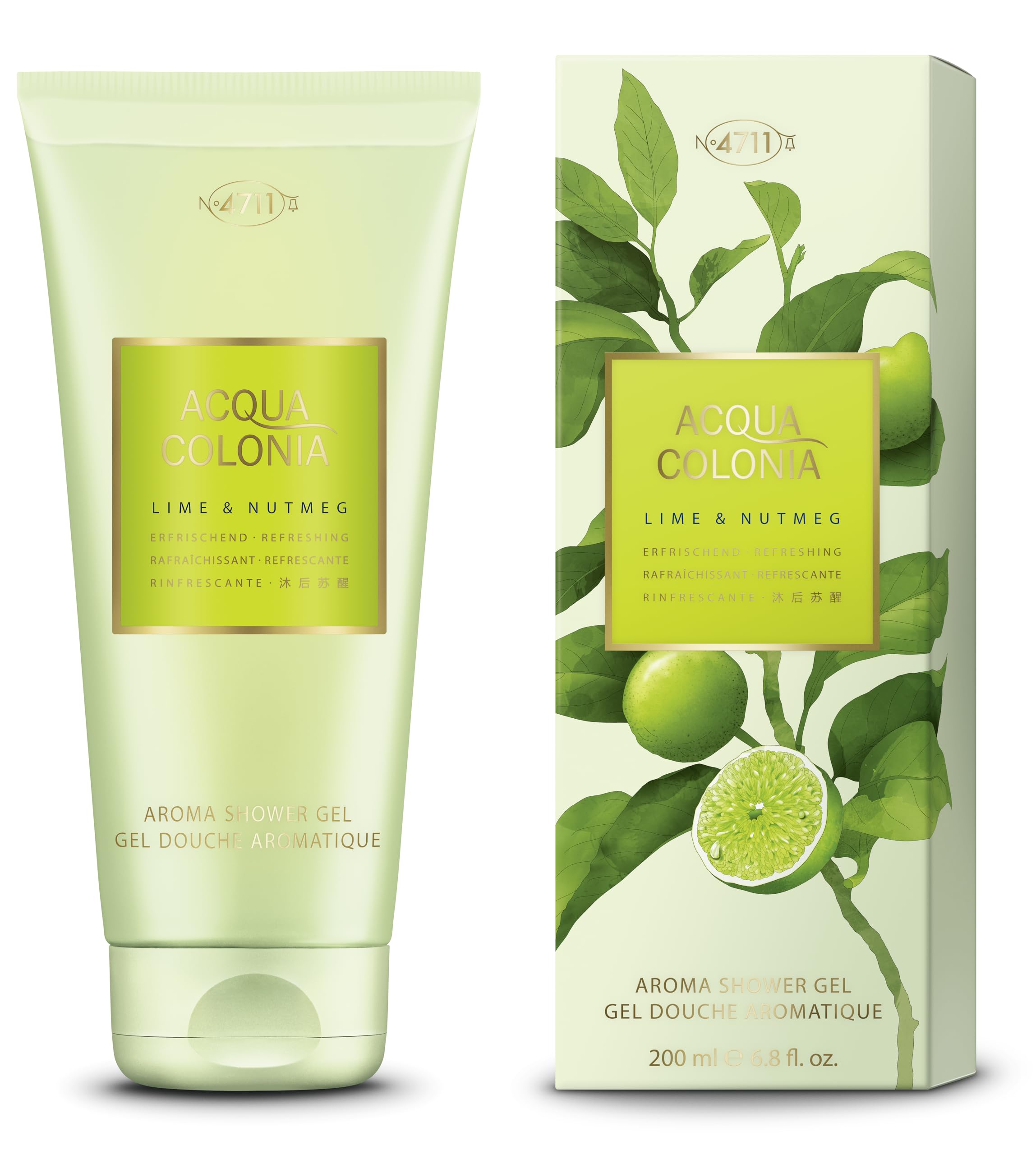 4711 Acqua Colonia Lime & Nutmeg | Shower Gel - Refreshing - Wellness for the Senses | 100 ml Aroma Shower Gel