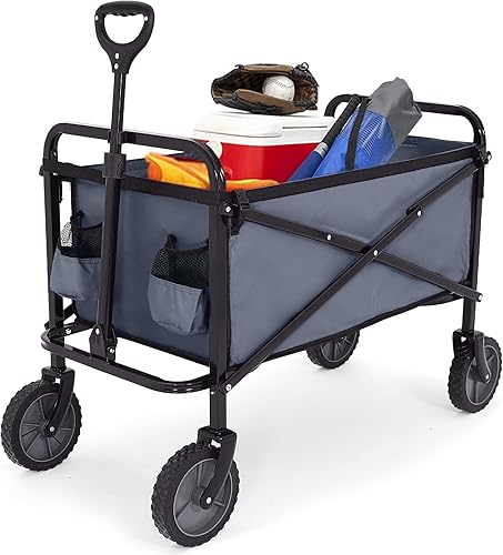 ABCCANOPY Carro plegable plegable para uso general, para jardín, compras, camping, gris oscuro