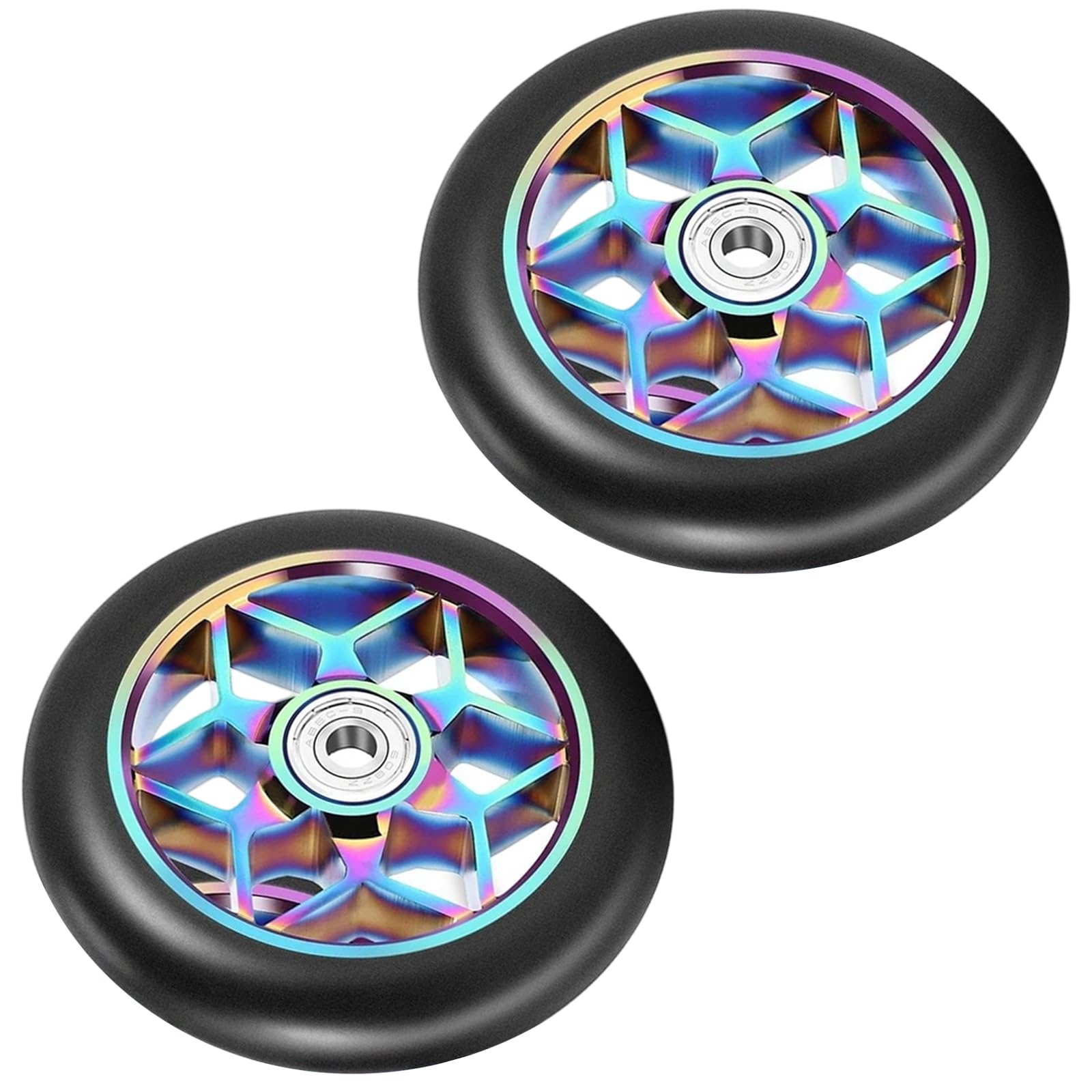 Roues de Remplacement pour Scooters, 2 Lots, avec roulements, en Alliage d ' Aluminium, pour Un Cyclisme agressif, durabilité