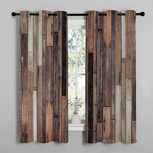 Miniatura 2 de Cortinas para Sala Elegantes Modernas - Cortina opaca para marco de puerta corta con ojales de madera, 72 pulgadas de ancho por 72 pulgadas de