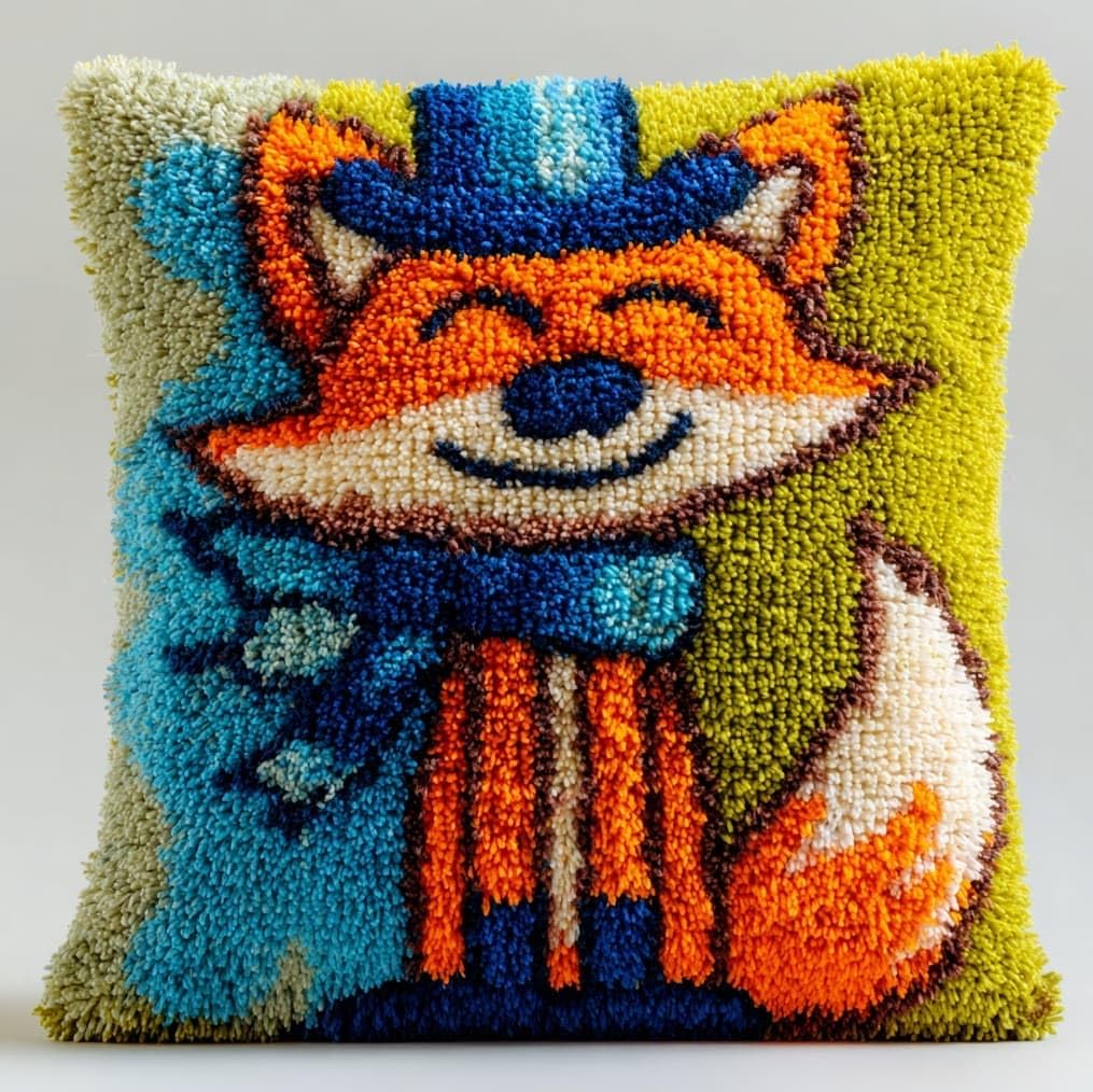 AxiangziK Latch Hook Cushion Kits for Adults,Cute Fox
