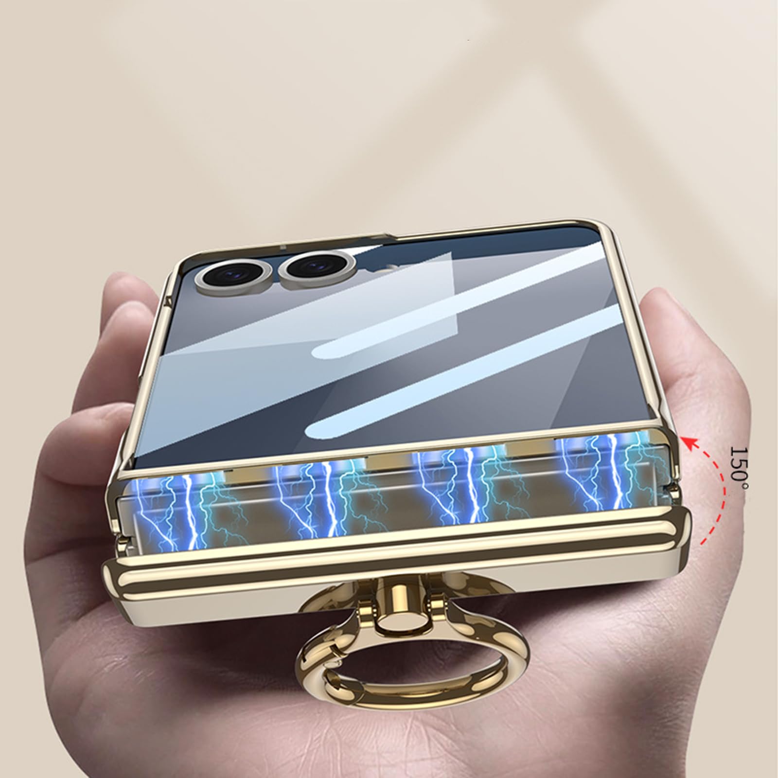 Sottile Custodia per Samsung Galaxy Z Flip 8, Lusso Placcatura Trasparente