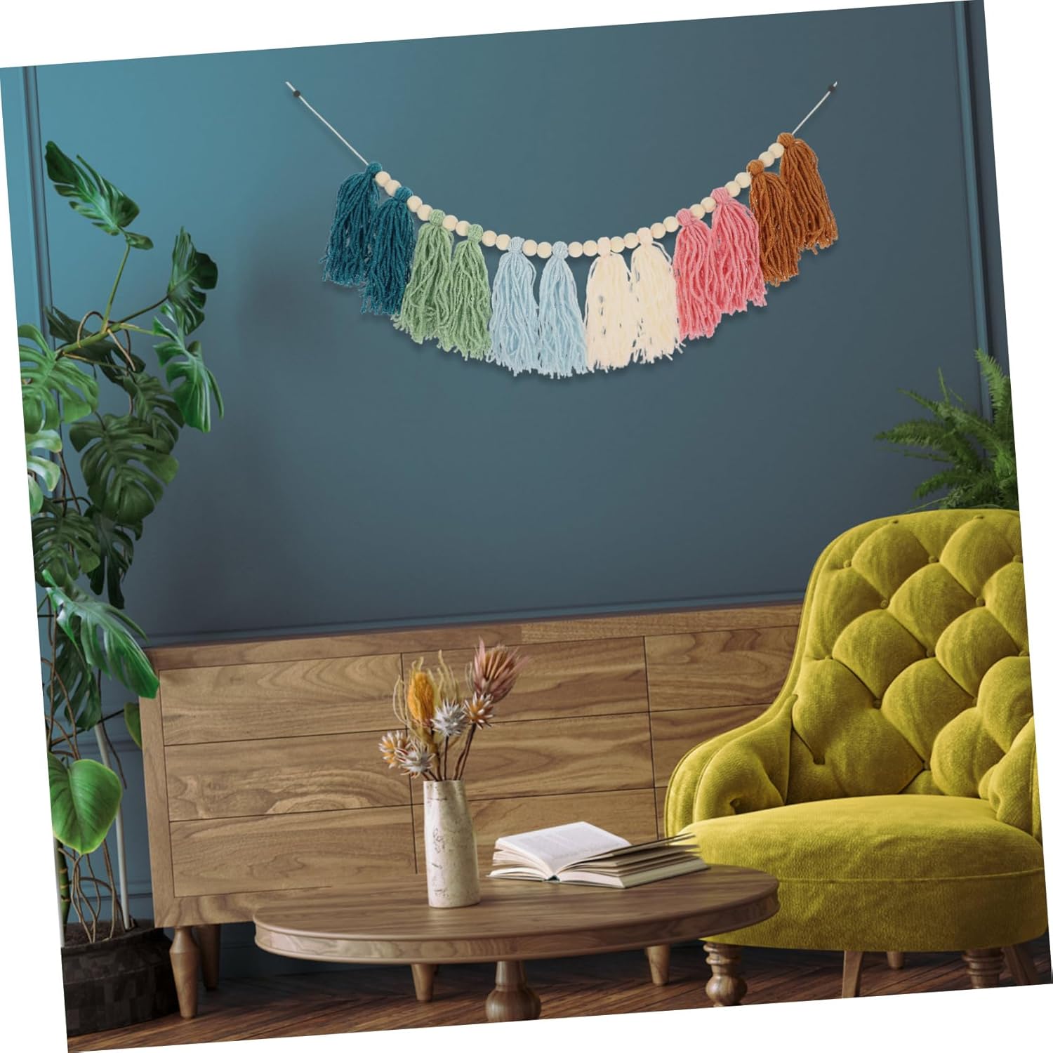 IMIKEYA 4pcs Decorative Hand-Woven Tassel Beads Wall Pendant for Home Decor Elegant Indoor Hanging Decoration for Photography and Unique Interior Style