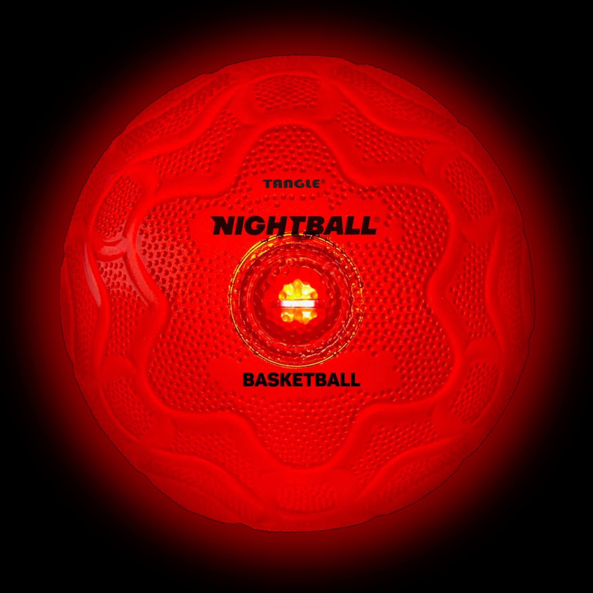 Nightball Tangle Basketball LED Light Up Basketballs - Glow in The Dark Glow Ball Basketball Gifts - Outdoor Basketball and Indoor Basketball - Gifts for Teenage Boys-Gift for Teen (Red)