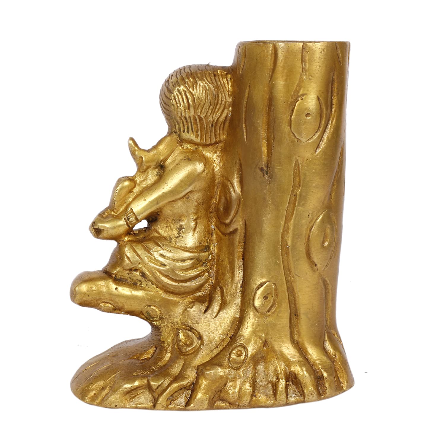 ARTVARKO Portapenne in ottone con albero con un ragazzo che suona il violino Showpiece fermacarte per tavolo da ufficio elegante supporto fantasia per uomini donne ufficio casa decorazione regalo