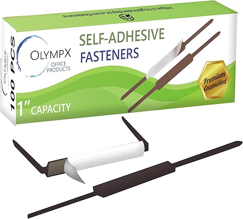 OLYMPX 100 bases de sujeción de papel autoadhesivas de alta calidad de 1 pulgada, centro de 2.75 pulgadas para accesorios de carpetas de archivos de
