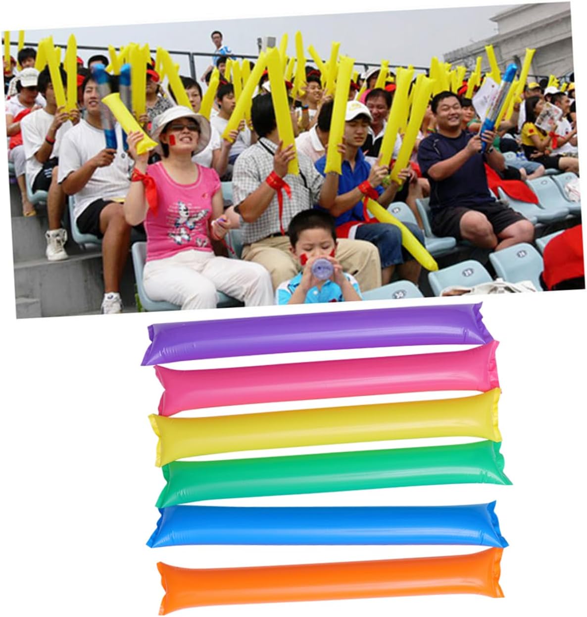 BESPORTBLE 5sets Musical Party Favors Long Balloon Cheer Sticks Thicken Sticks for Sports Events 60 Count Set 60pcs*5