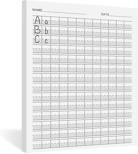 Eaasty 100 hojas de papel para principiantes de nivel 1, papel de práctica de escritura a mano para niños, papel de escritura con líneas y gris