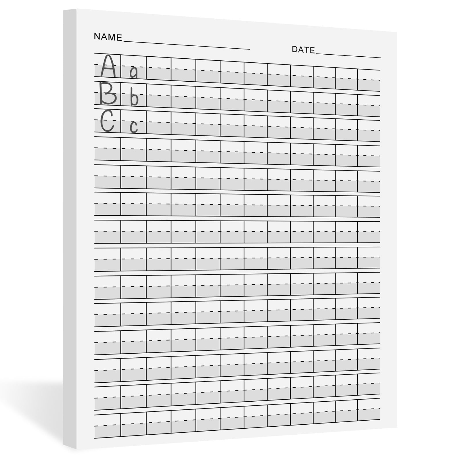 Eaasty 100 Sheets Write Beginner Paper Level 1 Paper Handwriting Practice Paper for Kids Practice Writing Paper with Lines and Gray Highlighted for