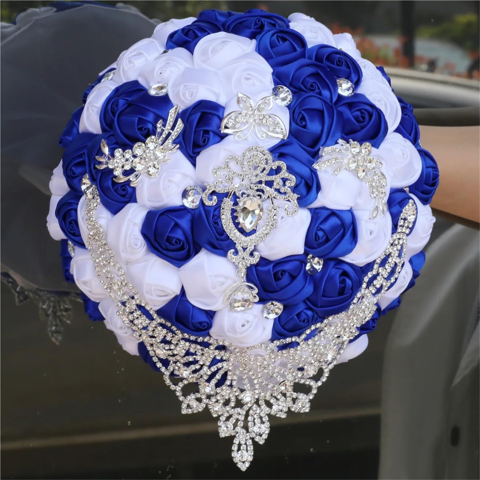 Bouquet da sposa in strass satinato