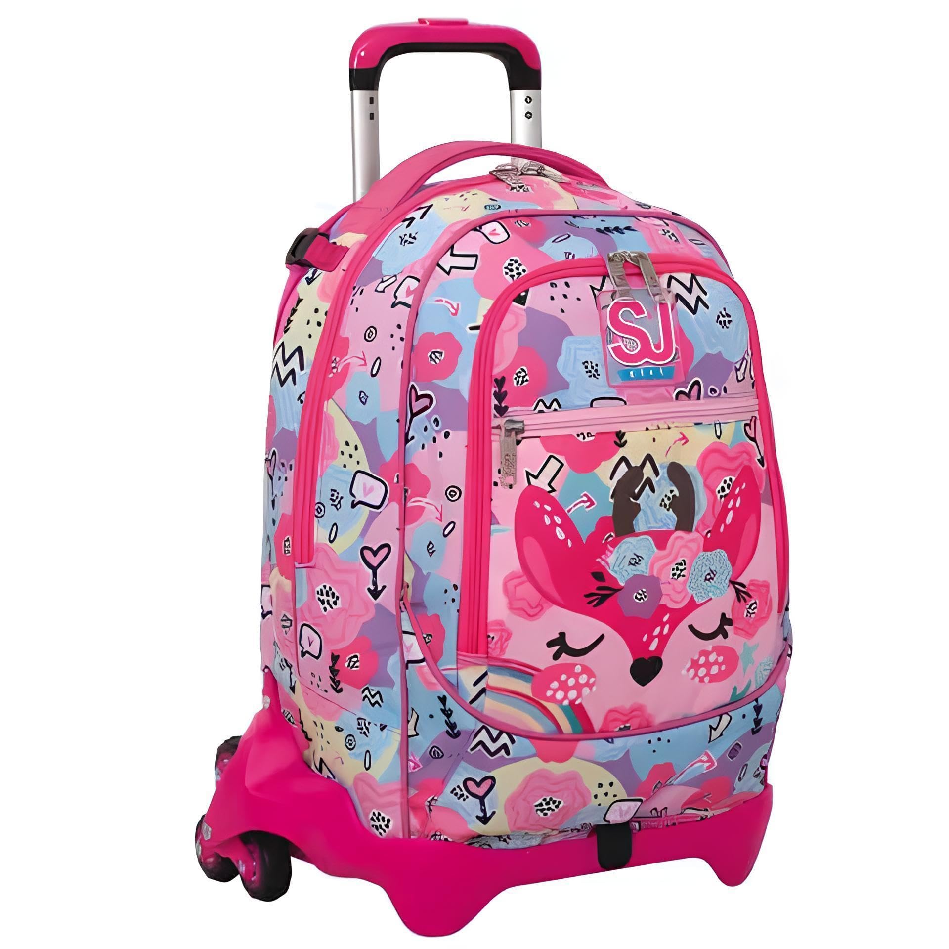 Sj Gang Pinkhugs Zaino Scuola Con Trolley Jack-3Wd+ - 4
