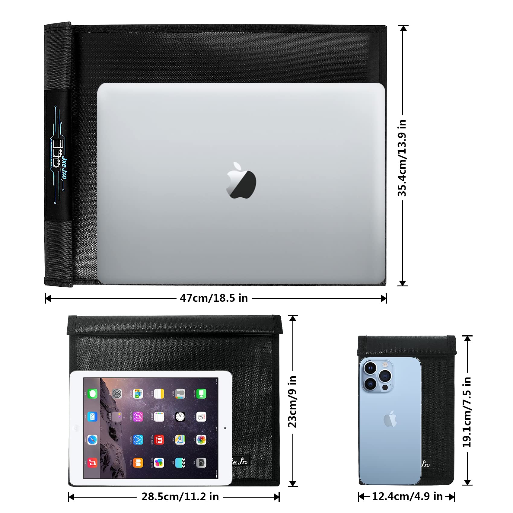 Bolsa Faraday para llaves de coche, jaula Faraday, protección EMP, bolsa RFID, bolsas EMP para dispositivos electrónicos, negro, S+M+L 4pack, Moderno.