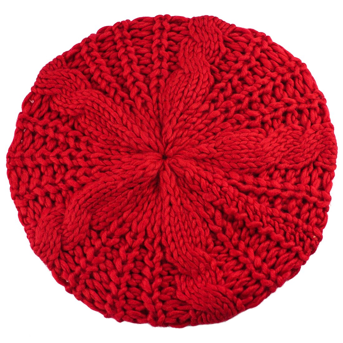 Bluelans Women's Red Bluelans® Lady Knitted Beret Braided Baggy Beanie Crochet Hat Ski Cap (Red)