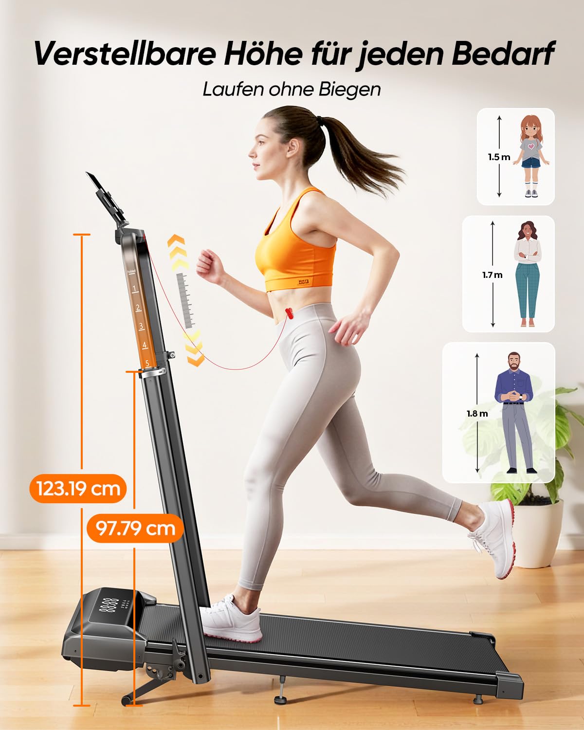 laufband für Zuhause mit Neigung, 6 IN 1 Walking Pad mit 0~15% Automatischer Steigung, 3.0HP Klappbar Laufband für Zuhause & Büro mit Lautsprecher,Bis 136kg Belastbar