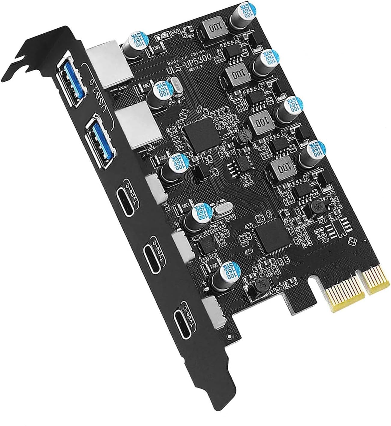 USB PCIE Card 5-Port (3X USB C,2X Type A) PCI Express Expansion Card Desktop PC Internal hub for Windows 10/8/7 and MAC OS 10.8.2 Above
