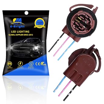 YM E-Bright 3156 3157 Bulb Socket Pre-Wired Harness Sockets Adapter for Turn Signal Bulb Brake/Tail Light Daytime Running Light Socket Replacement 3 Tabs, Pack of 2