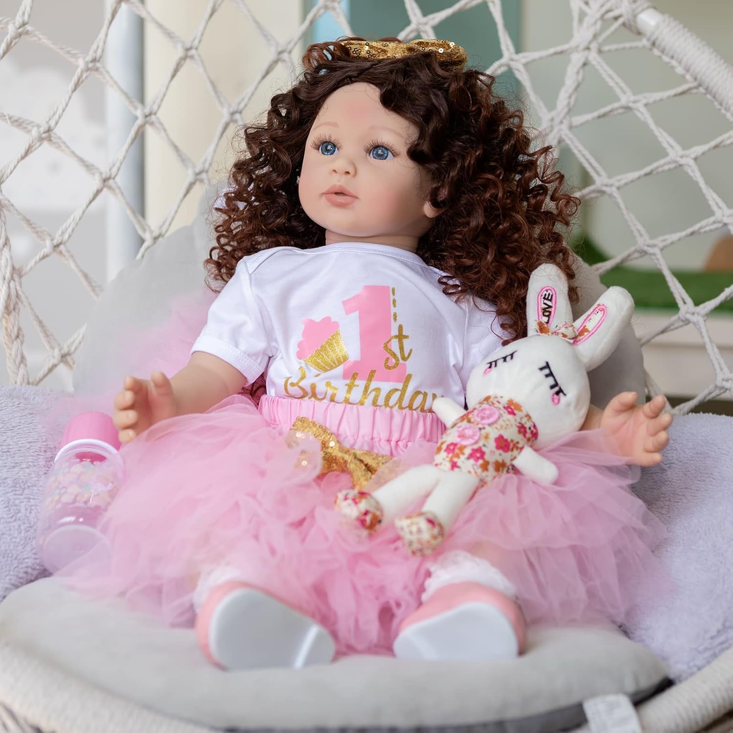 Lifelike Toddler Reborn Doll Girl 24 Inch Realistic Reborn Baby Dolls Soft Silicone Vinyl with Doll Accessories for Girls Boys Birthday Gift