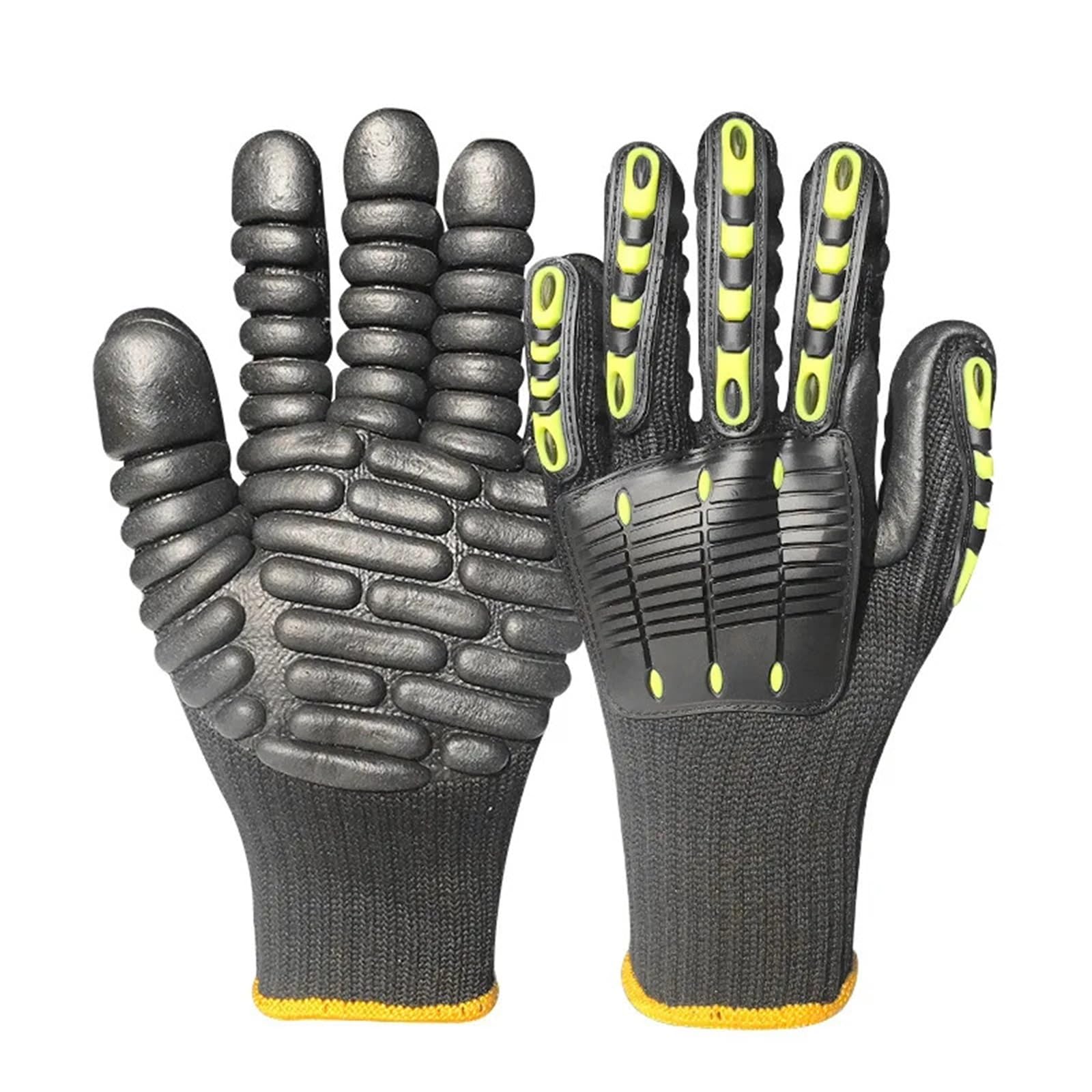 Générique Gants de sécurité professionnels anti-vibrations - 5 niveaux de résistance aux chocs, aux impacts et antidérapants for les travaux miniers et de forage