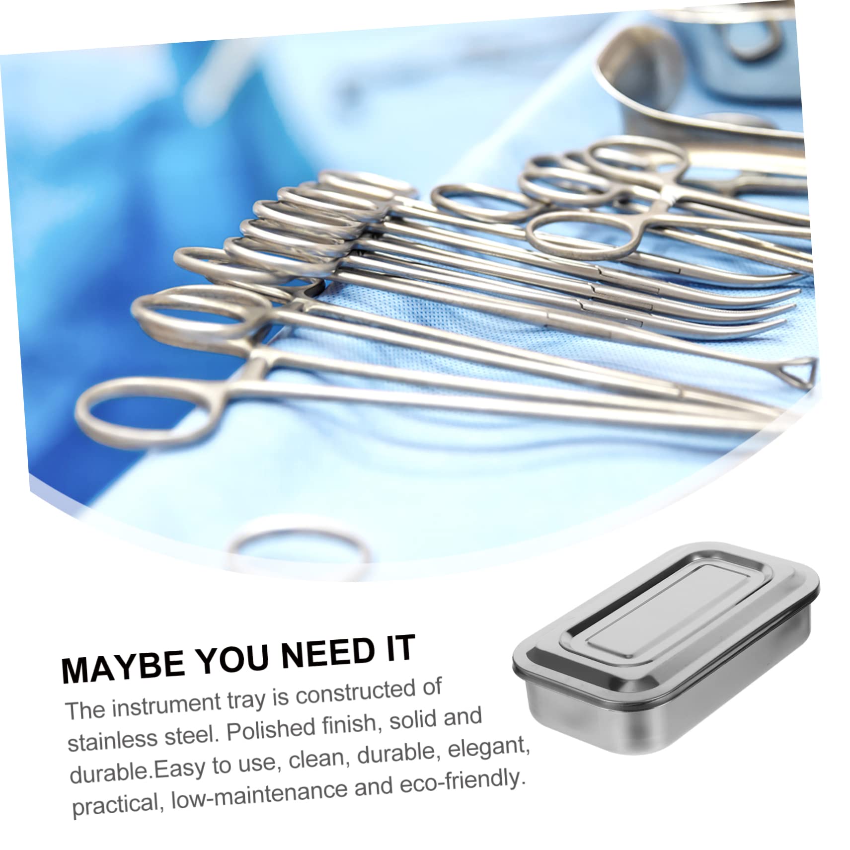 CANIGHT Vassoio Inox con da 8 Pollici per Utensili Dentali e Odontoiatrici Facile da e