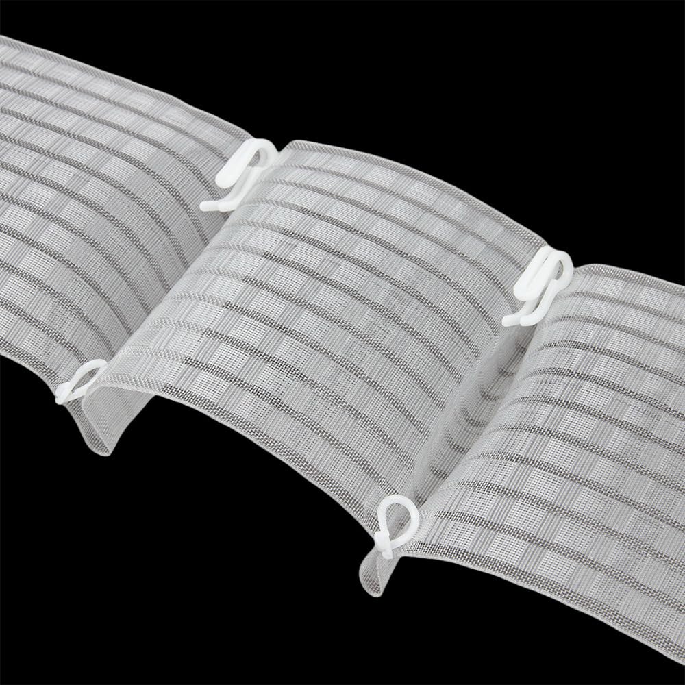 Oz-Is Dar Tekstil Gardinenband 50 Meter 100 mm Multitaschenband Universal 100% Polyester Transparent Faltenband zum Annähen für Vorhänge und Gardinen 4417MPA