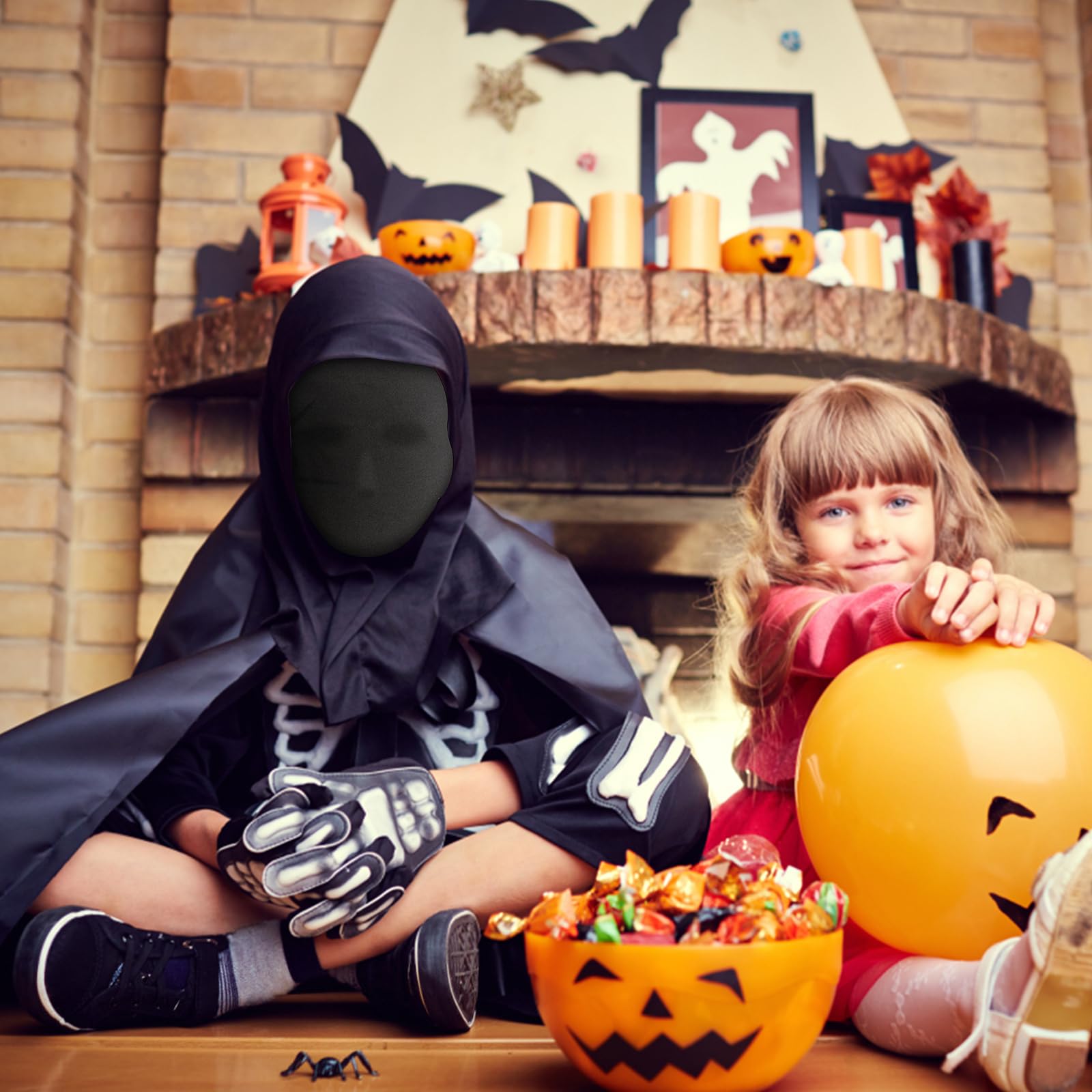 2PCS Black Full Face Mask,Halloween Full Black Mask,Halloween Spandex Hood Mask,Faceless Skin Masks Halloween,Head Cover Faceless Mask for Halloween Party Costume - Image 3