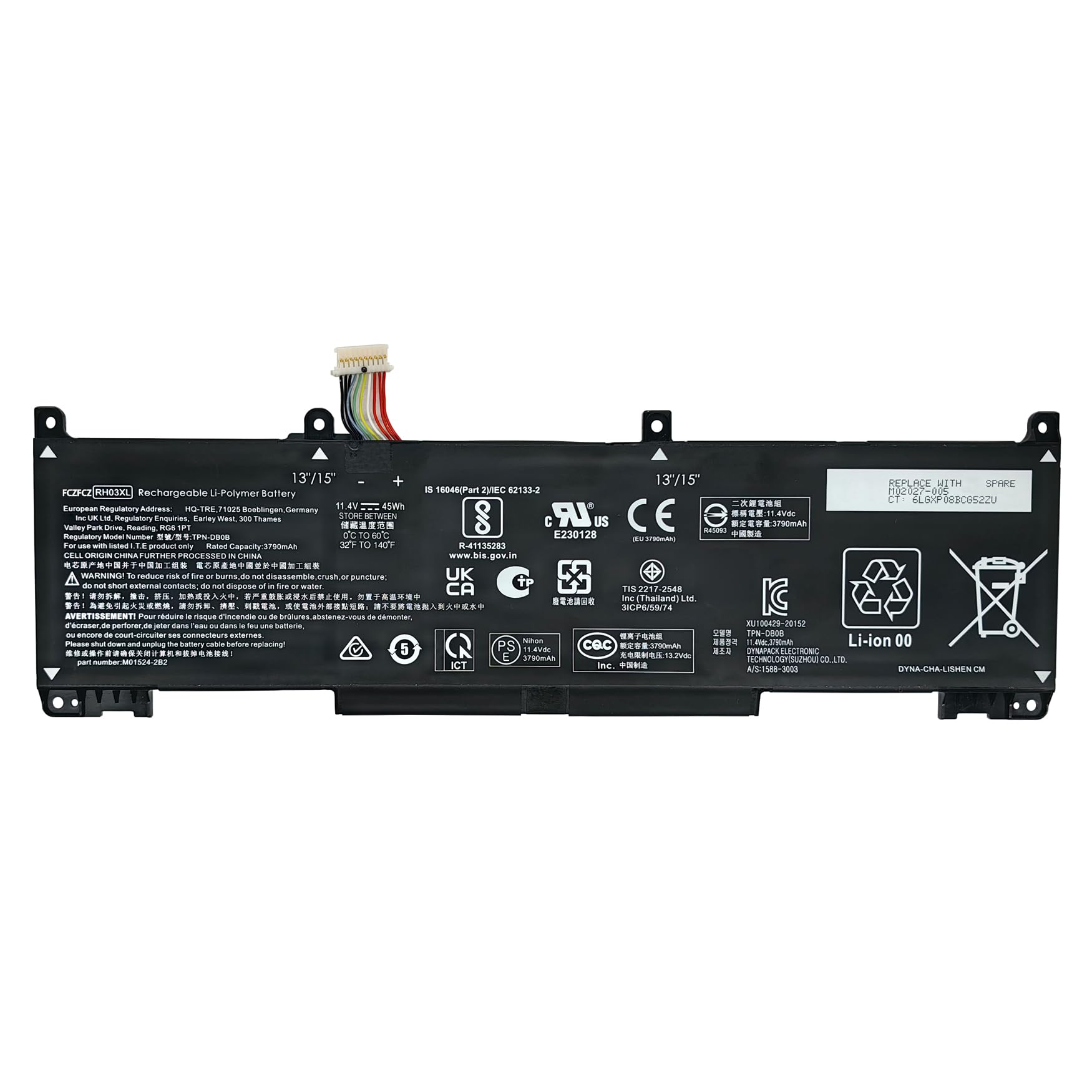 HP RH03XL / M02027-005 / HSTNN-IB9P Accu  11.4 V, 3550 MAh 123accu Huismerk I47395