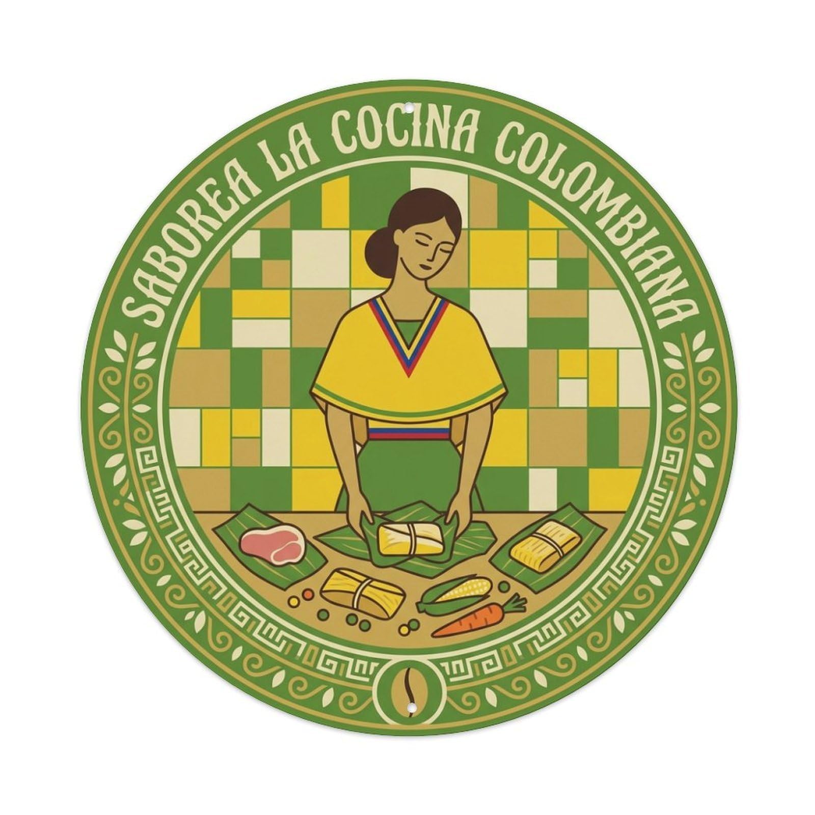 Colombian Cuisine Tamales Culinary Travel Food Metal Tin Sign