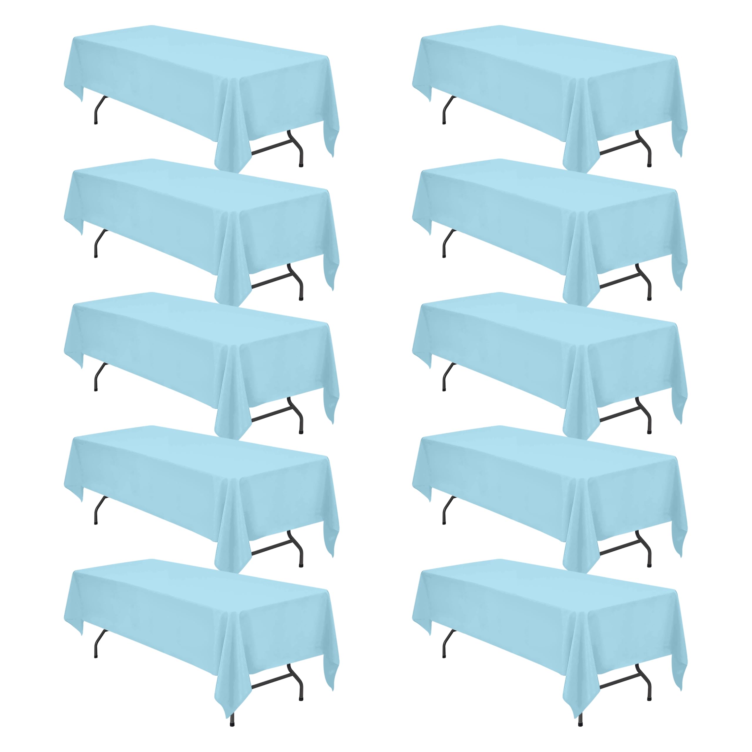 BRILLMAX 10 Pack Light Blue Tablecloths 60x126 Inch for 8ft Rectangle Table
