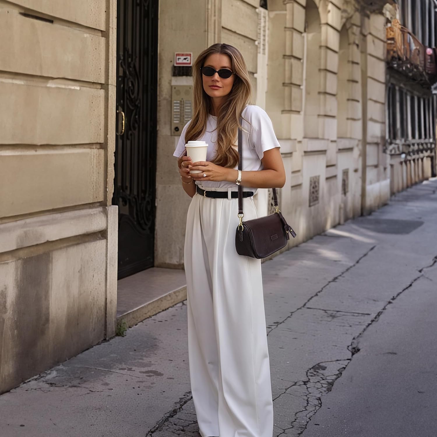 Small Crossbody Bag for Women, Vegan Leather Shoulder Handbag with 2 Removable Straps, Trendy Crossbody Purse - Image 3