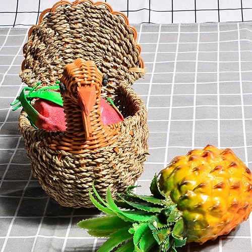 Miniatura 5 de Cesta de fruta tejida a mano, 2 unidades, cesta de frutas, cesta de pan, cuenco tejido decorativo, exhibición de fruta, organizador de escritorio,