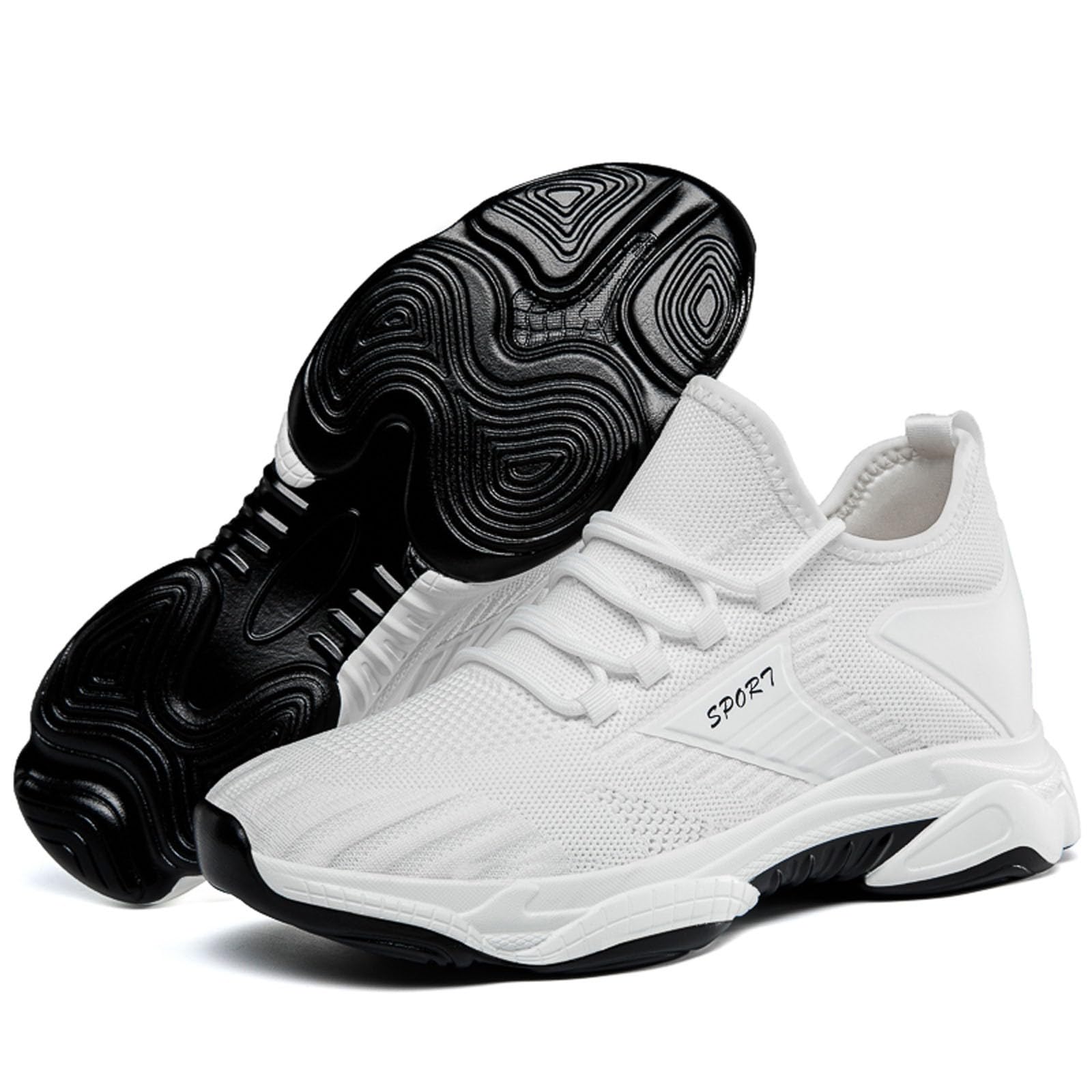Scarpe da uomo con tacco invisibile 6 cm/8 cm/10 cm Taller Sneakers Mesh Punta Rotonda Scarpe Leggero Basquette Confortevoli Ascensore Passeggiata Fitness Escursionismo