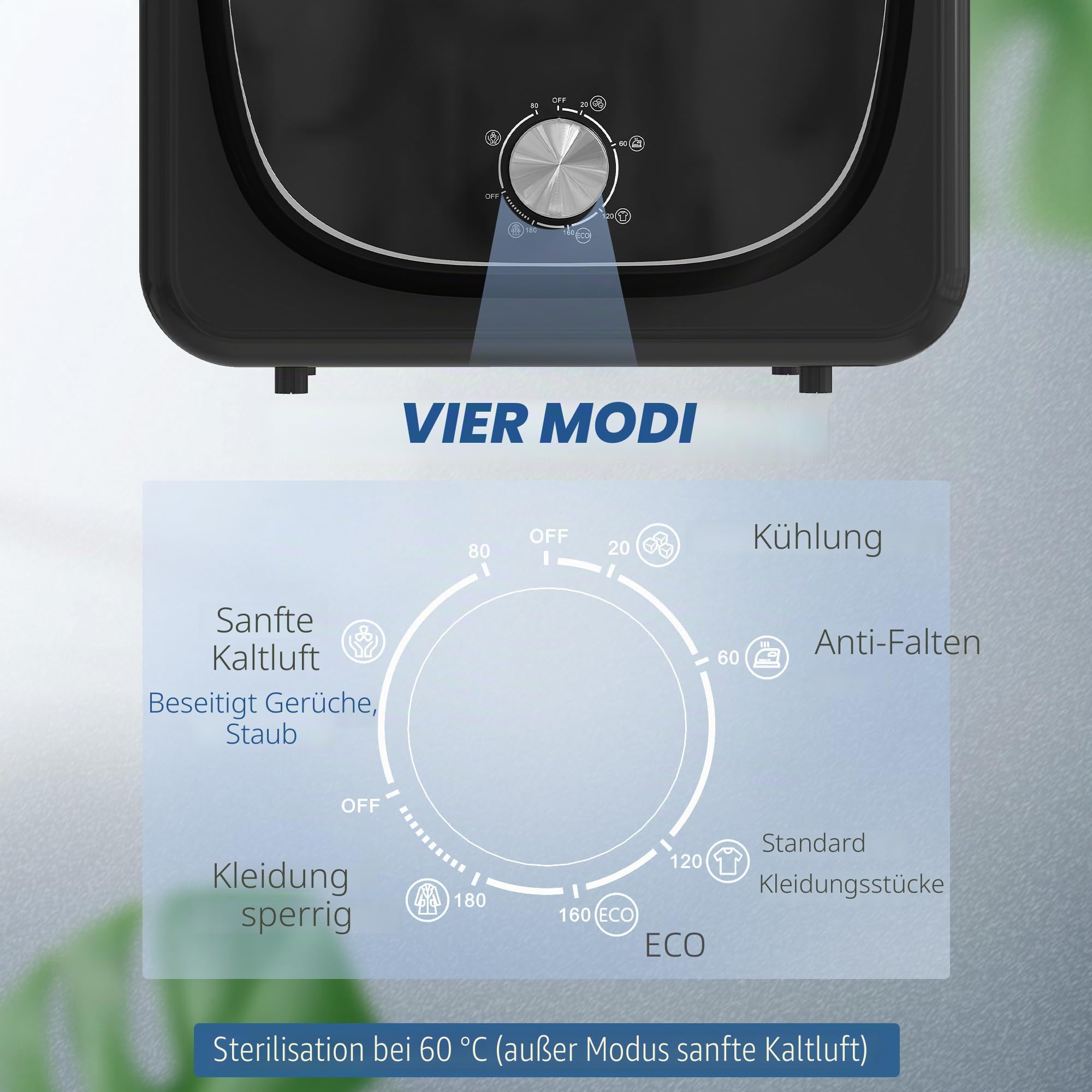 HOMCOM Kompakter Ablufttrockner Elektrischer Wäschetrockner 800 W 4 Kg mit 5 Trocknungsstufen, Edelstahlbehälter, Frontlader, für Wohnung, Haus, Wohnmobile, schwarz