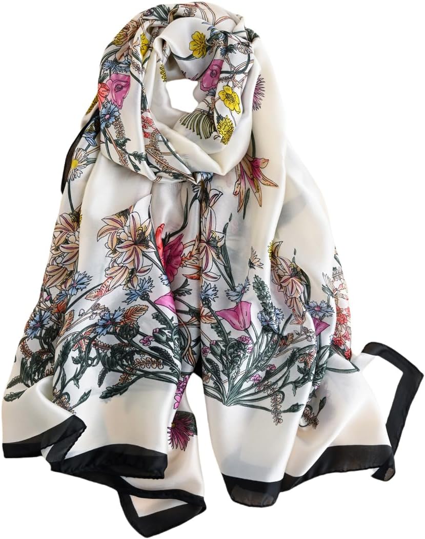 Silk Scarf Mulberry Silk Fashion Scarves Long Lightweight Shawl Wrap …