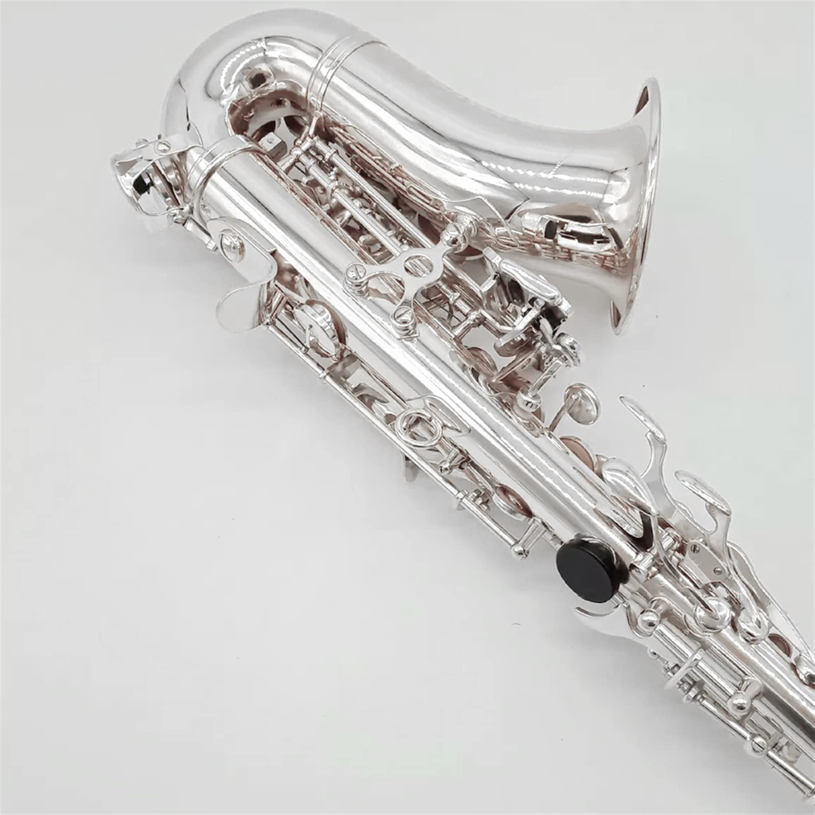 Saxofones Saxofón Curvo Profesional De Plata BB Patrón Tallado Profundo Saxofón De Instrumento Francés