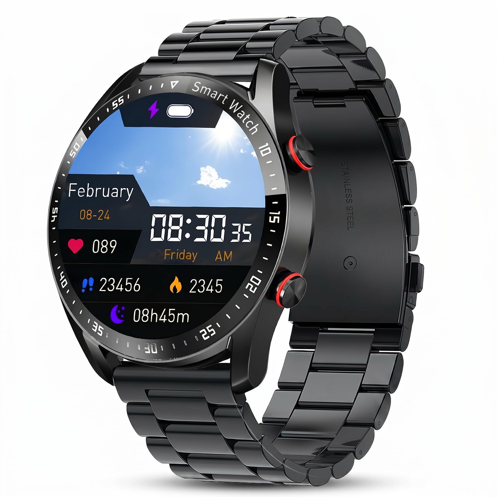 Bewinner Smart Watchs for Women Men, Smartwatch Touchscreen LCD da 1,5 Pollici LCD con Chiamata e Controllo Musicale, Orologi Tracker Fitness, IP67, Monitoraggio dei Passi