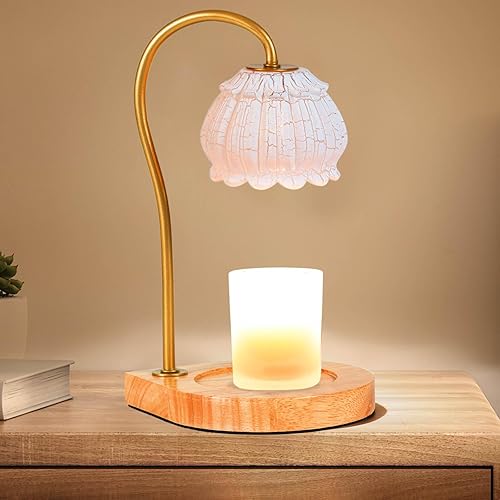 CABRHEART Lámpara calentadora de velas con temporizador, calentador eléctrico regulable de velas, frasco pequeño y grande, portavelas con fragancia