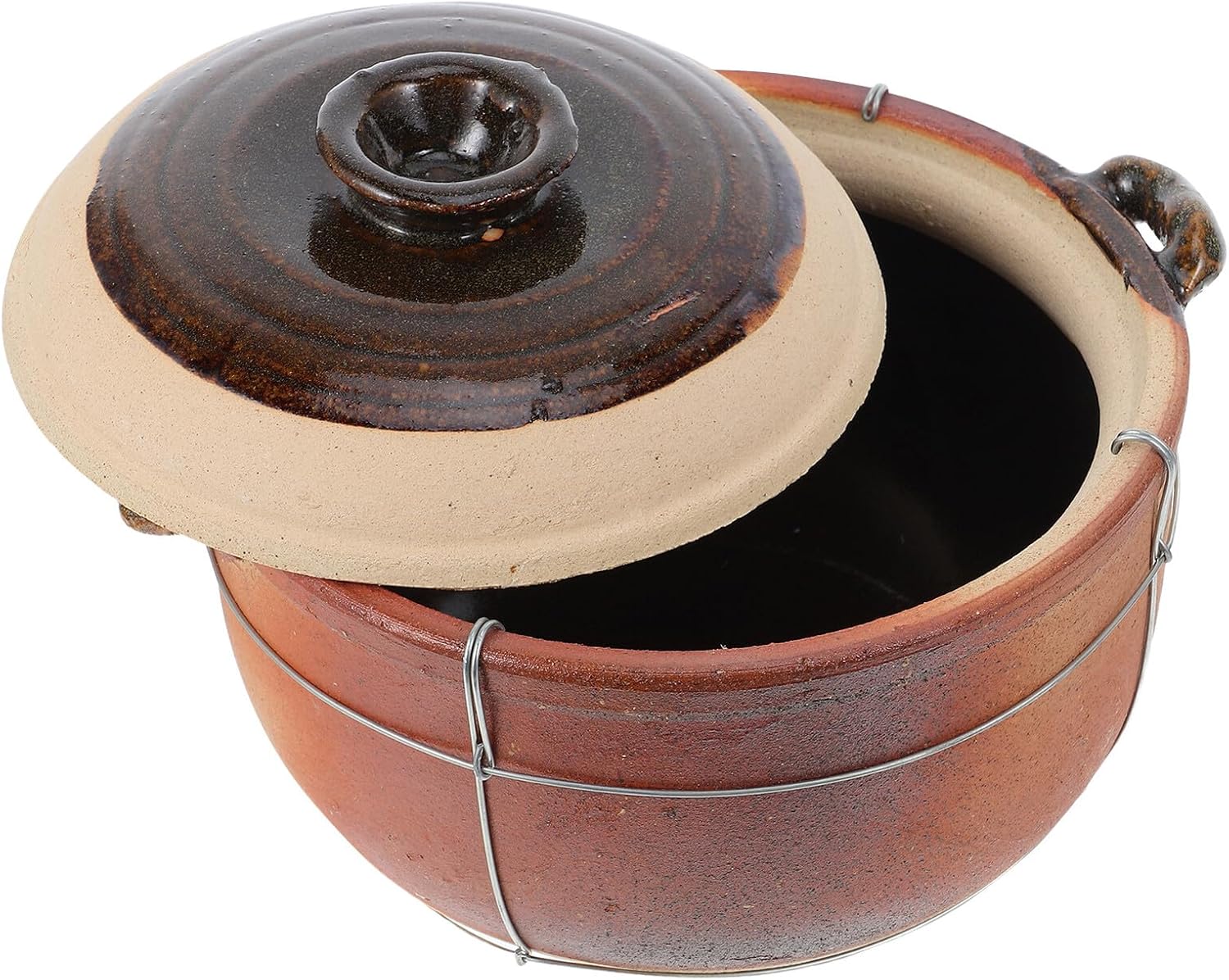 Ceramic Clay Soup Pot Traditional Chinese Casserole for People Nonstick Heat-distributing Clay Cookware for Stews Soups Porridge Healthy Nutrient-preserving Kitchen Pot