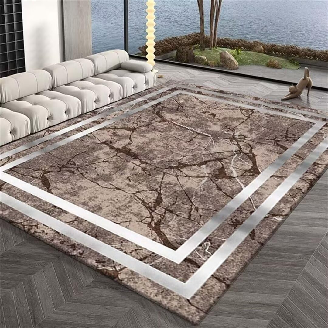 Tapis salon XXL motif pierre personnalisable | Tapis entree et chambre gris