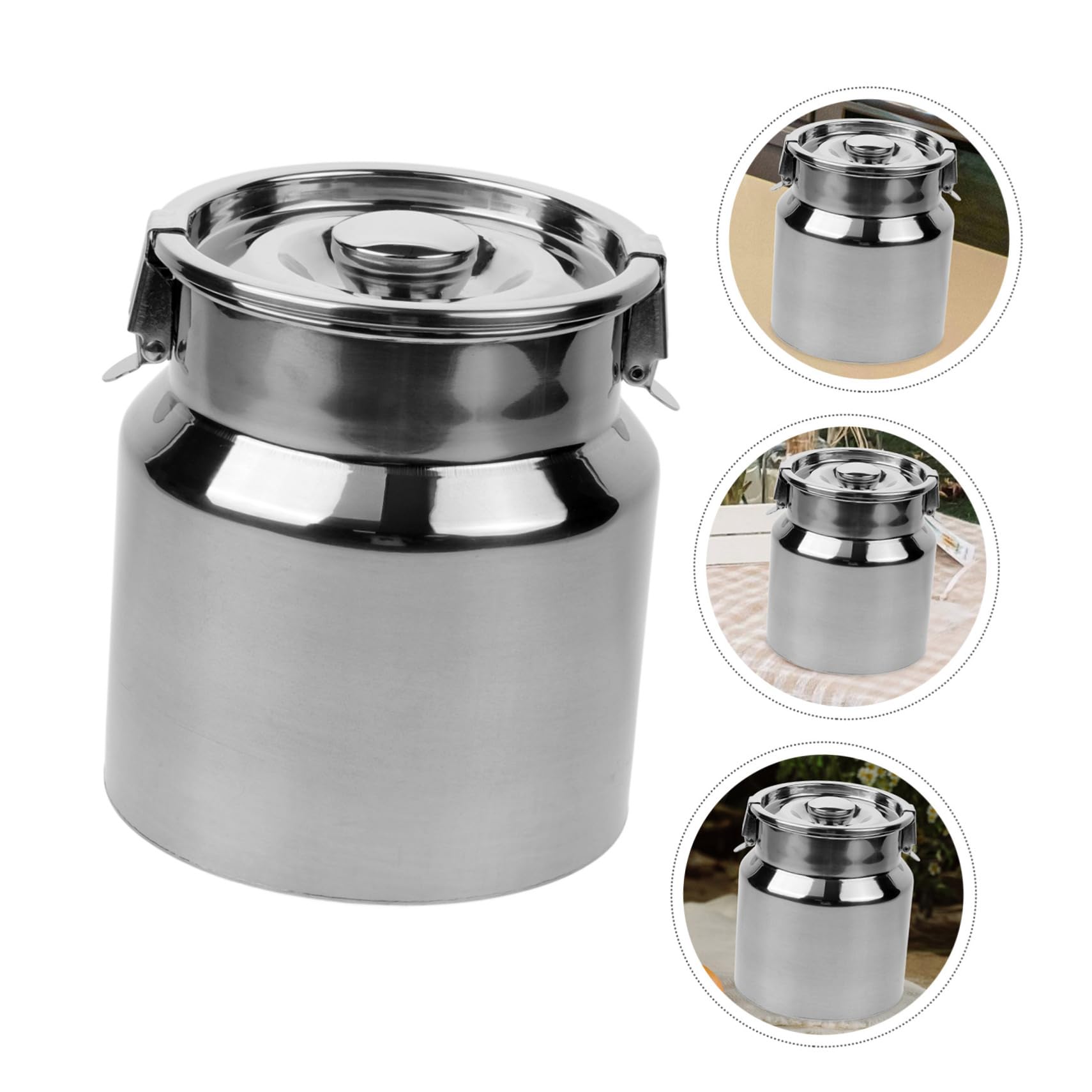 Jarra Redondeados Leche de Inoxidable Acero Tapa Sellada o 2.5l y Almacenamiento Seguro Bordes Lisos en Cocina Cafetería