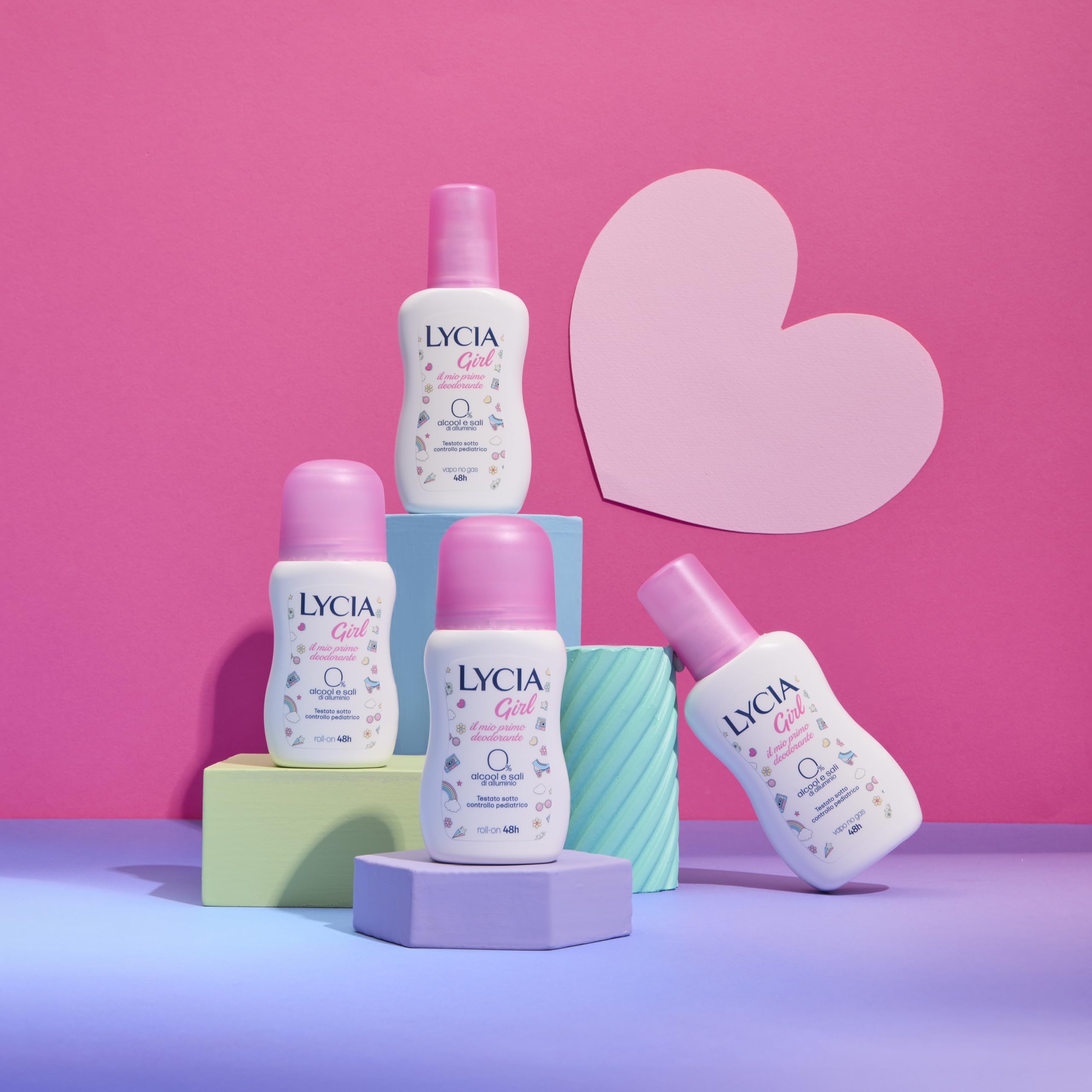 Lycia - Dezodorant Vapo Girl, dezodorant dla dziewczynek i dziewcząt, testowany dermatologicznie pod kontrolą pediatryczną, 75 ml