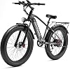 Electric Bike for Adults, 48V 17AH Removable LG Cells Battery Snow Ebike, 26 750W Brushless Motor 32MPH Mountain Bicycles,Shimano 7-Speed with Hydraulic Disc Brakes Beach Ebike UL Certified