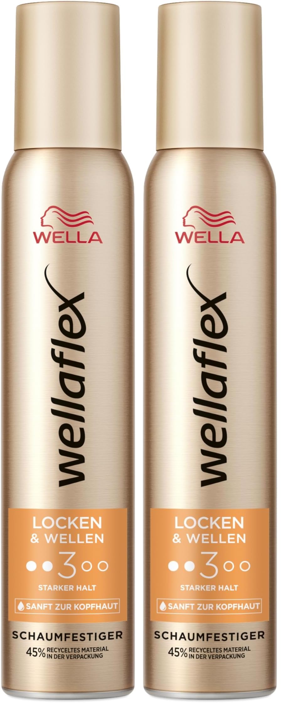 Wellaflex Locken & Wellen Schaumfestiger für Frauen | Bis zu 24 Std. starker Halt | Für schwungvolle Locken | Sanft zur Kopfhaut, dermatologisch getestet | Frei von Silikonen | Haltegrad 3 | 200ml