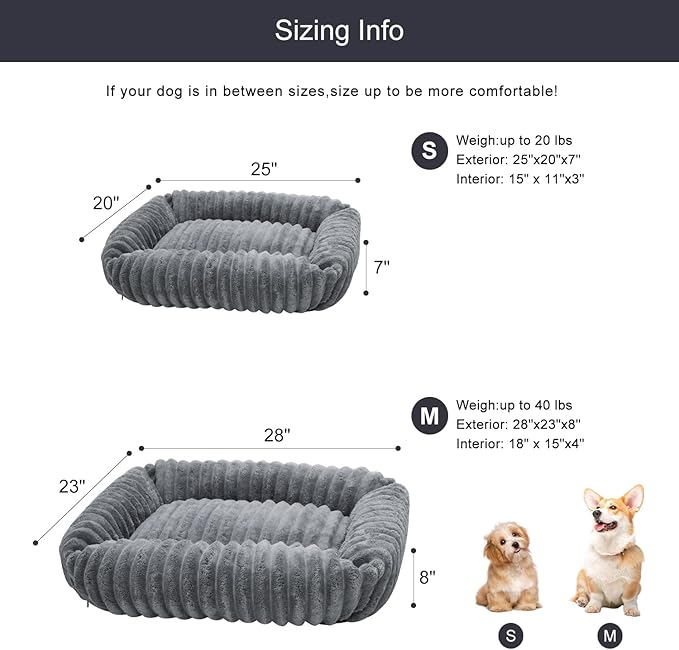 Cama para Perro Mediana Rectangular Lavable Base Antidesliza miniatura 2