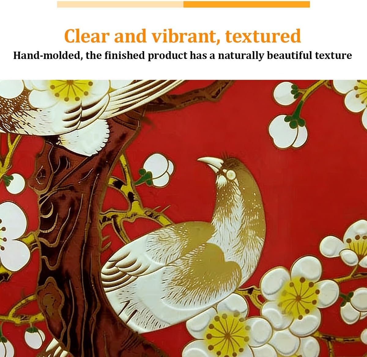 Hand Painted Garden Stools, Ceramic Garden Stool with Magpie Plum-Blossom, Decorative Chinoiserie Ceramic Drum Indoor Outdoor Garden Stool(Jade)