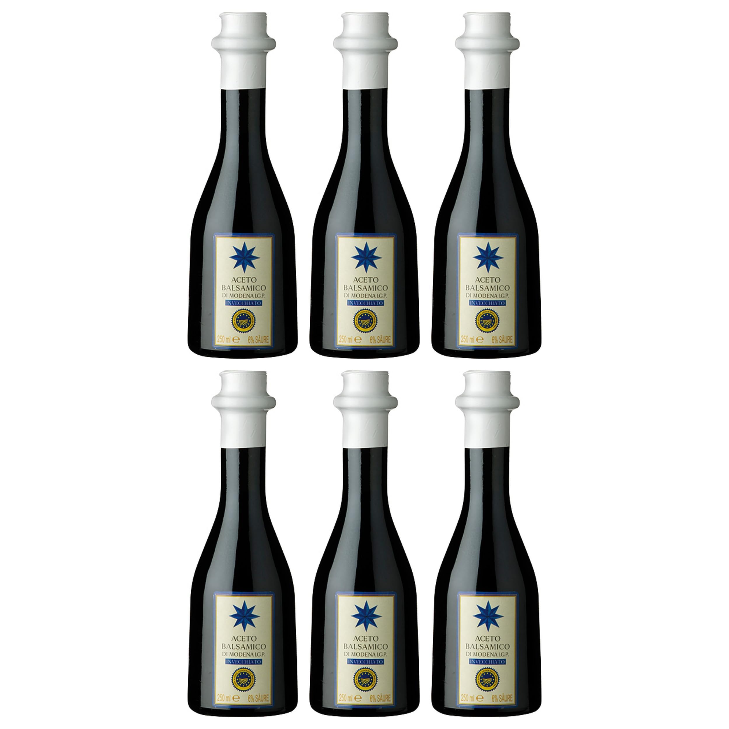 Acetaia Bellei Aceto Balsamico di Modena I.G.P Invecchiato Italien inkl. FeinWert E-Book (6 x 0.25 l)